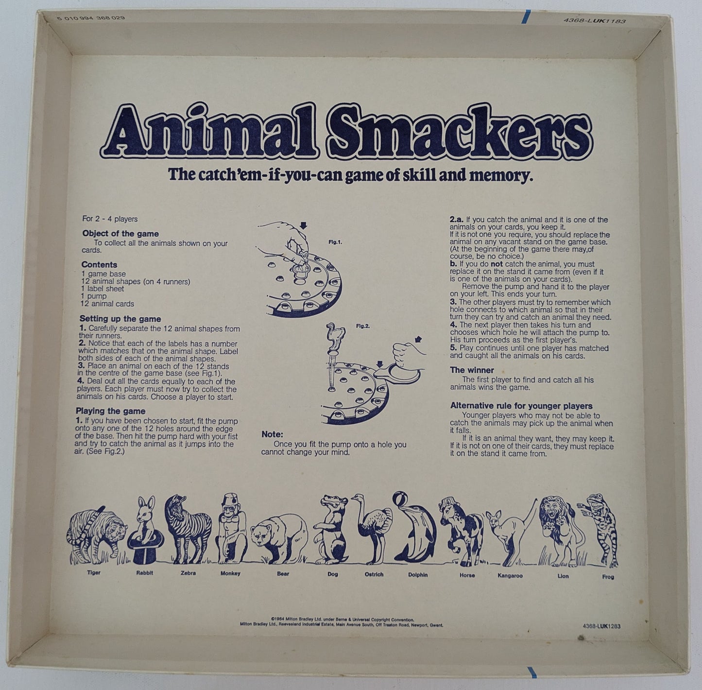 Animal Smackers (1984) Rules – everything you need to set up, play, and catch your way to victory!