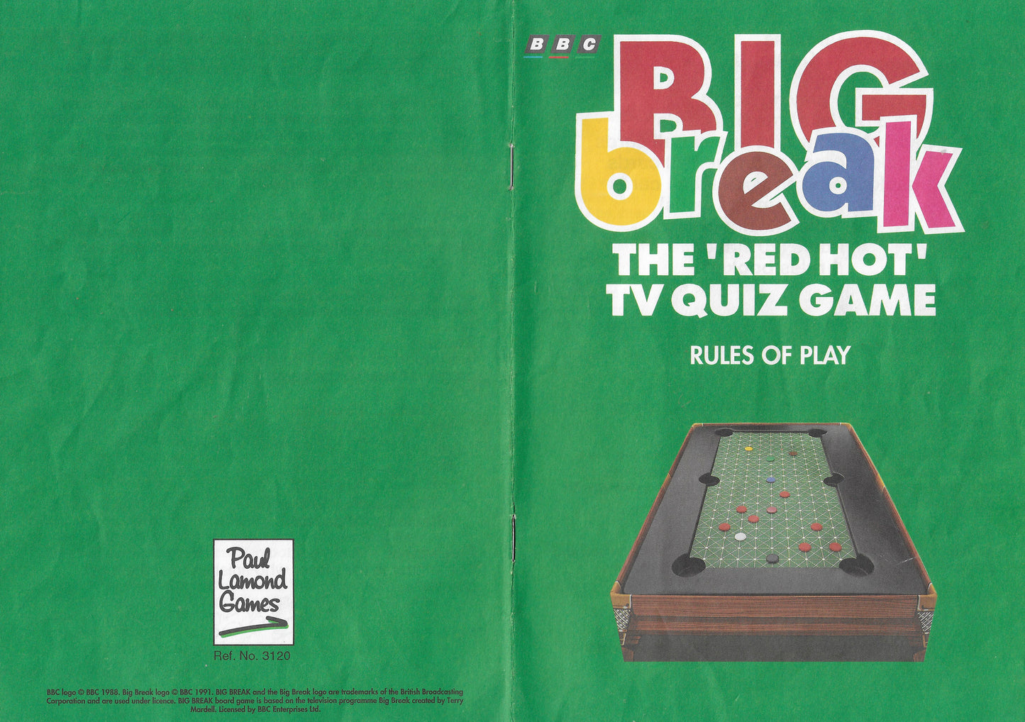 Big Break 1991 Rules – How to Play the Snooker Quiz Game