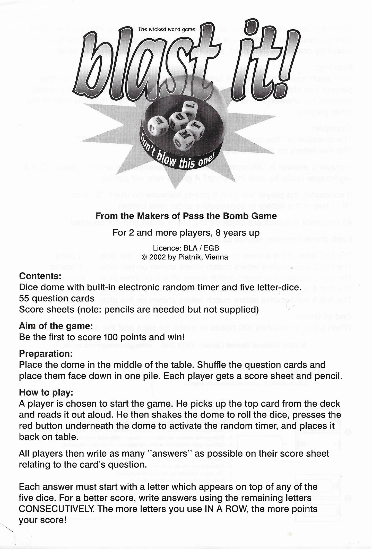 Blast It! (2002) is perfect for teens, grown-ups, and anyone who loves a bit of silly shouting.