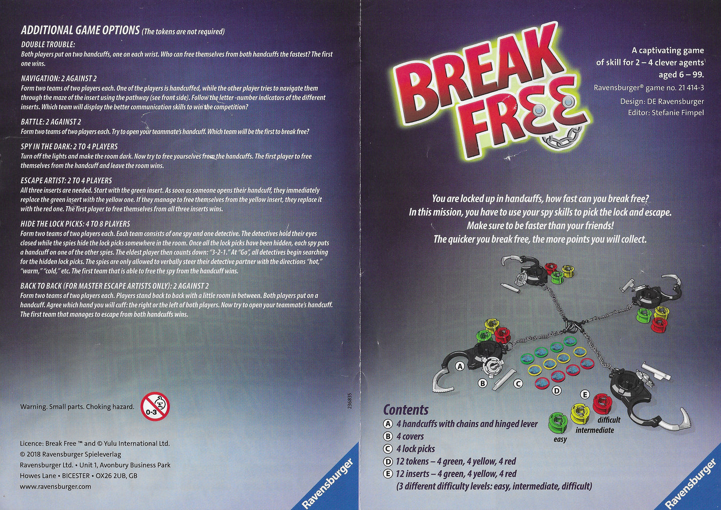 Break Free (2018) brings action, puzzles and teamwork to your table.