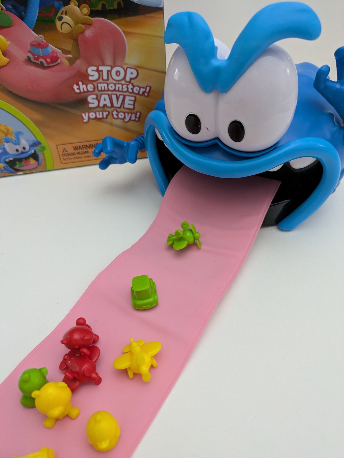 Bring out the giggles with Gobble Monster (2021) – a fast-paced, toy-snatching board game for kids aged 4+.