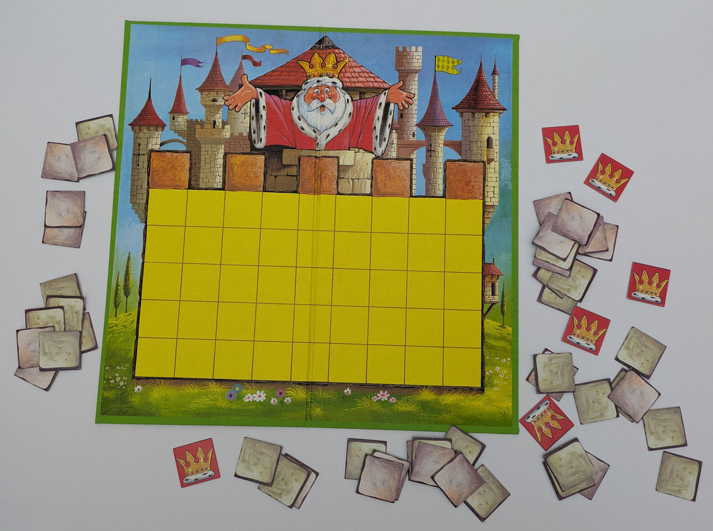 Build, stack, and claim your crowns in King of the Castle (1989) – the fast-paced Falcon Games classic.