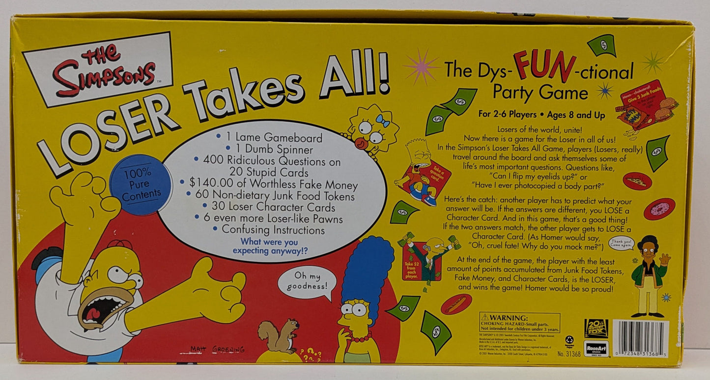Channel your inner Homer and enjoy total madness in The Simpsons Loser Takes All (2001).