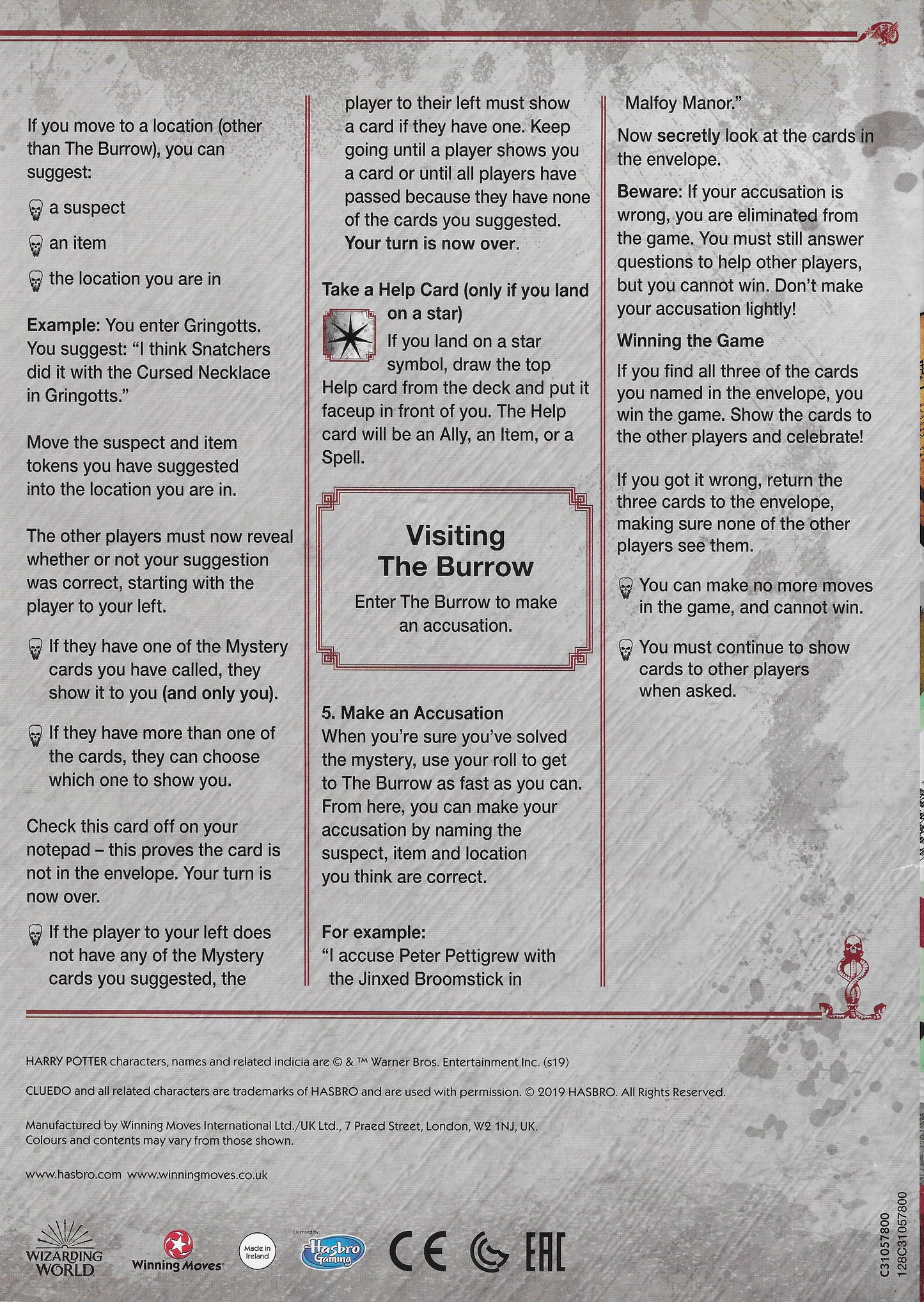 Cluedo Harry Potter (2019) Rules Explained – A Guide to Playing