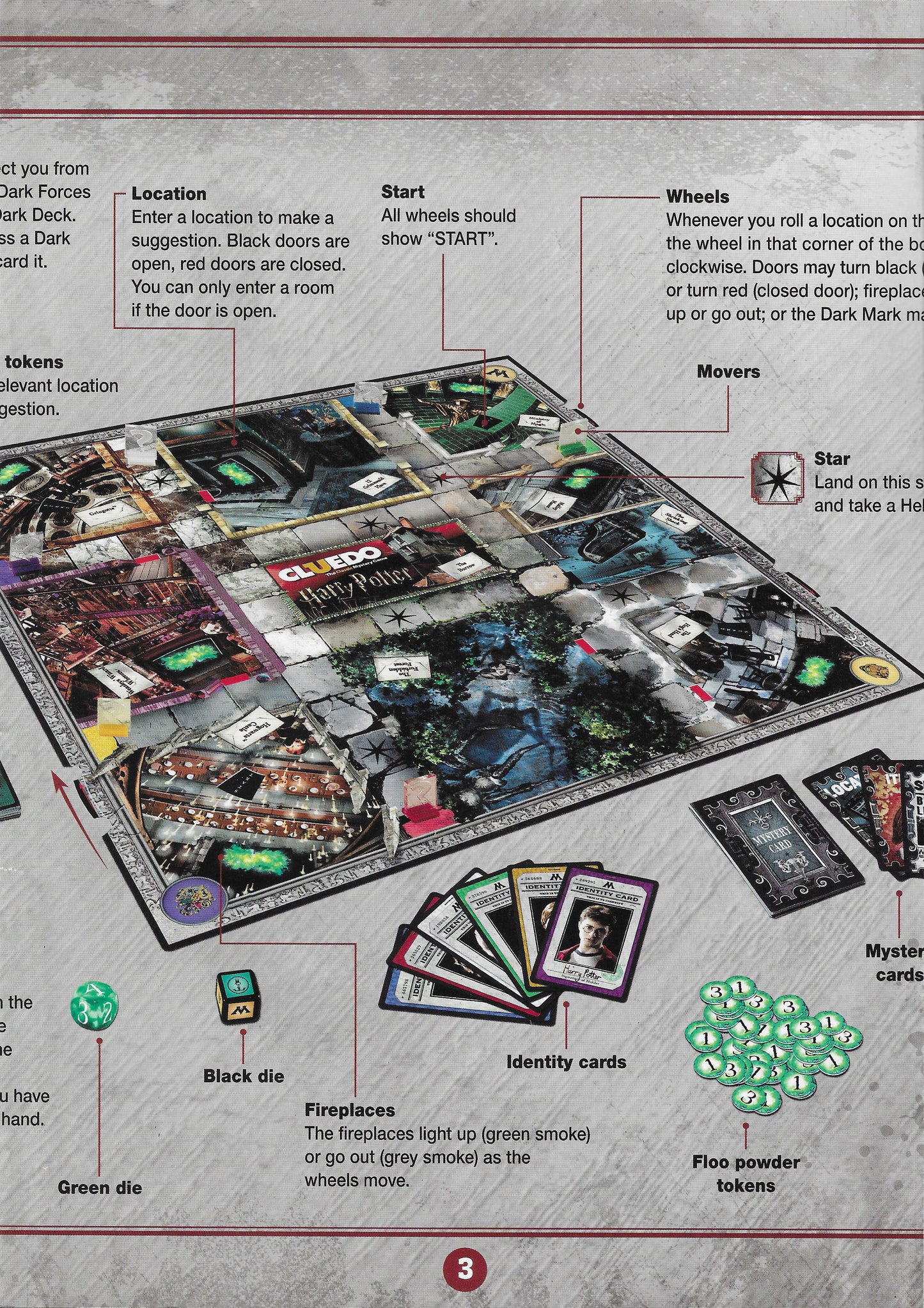 Cluedo Harry Potter (2019) Rules of Play – Solve the Dark Magic Mystery