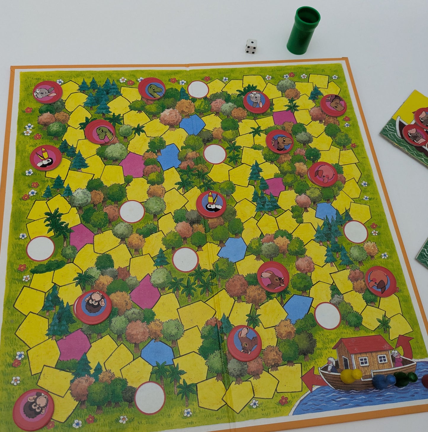 Collect animals, roll the dice, and race to safety in Noah’s Ark (1989).