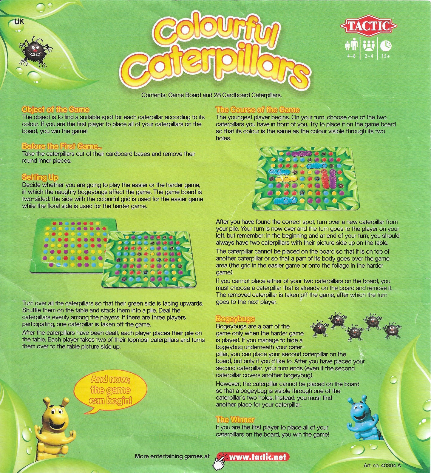 Colourful Caterpillars (1986) is ideal for teaching colours, matching, and turn taking in a fun way.