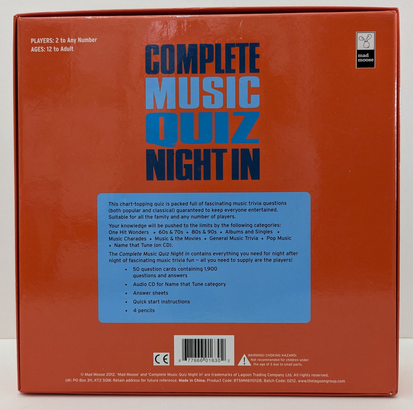 Complete Music Quiz Night In (2012) – Perfect for parties, family gatherings, or a night of music-fuelled competition.