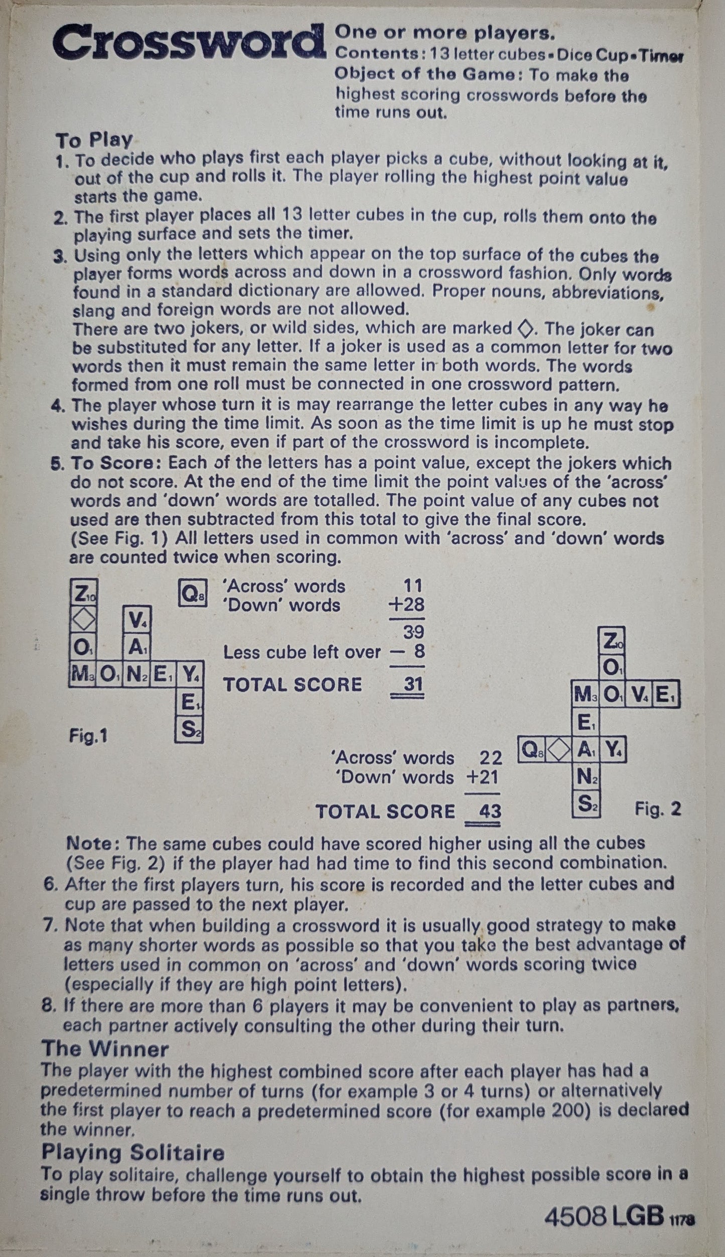 Crossword (1978) Rules of Play – How to Master This Retro Word Game