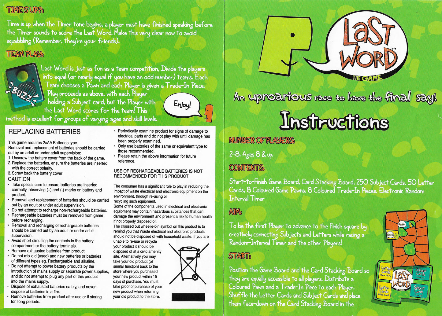 Discover how to play Last Word (2005) with simple, easy-to-follow rules.