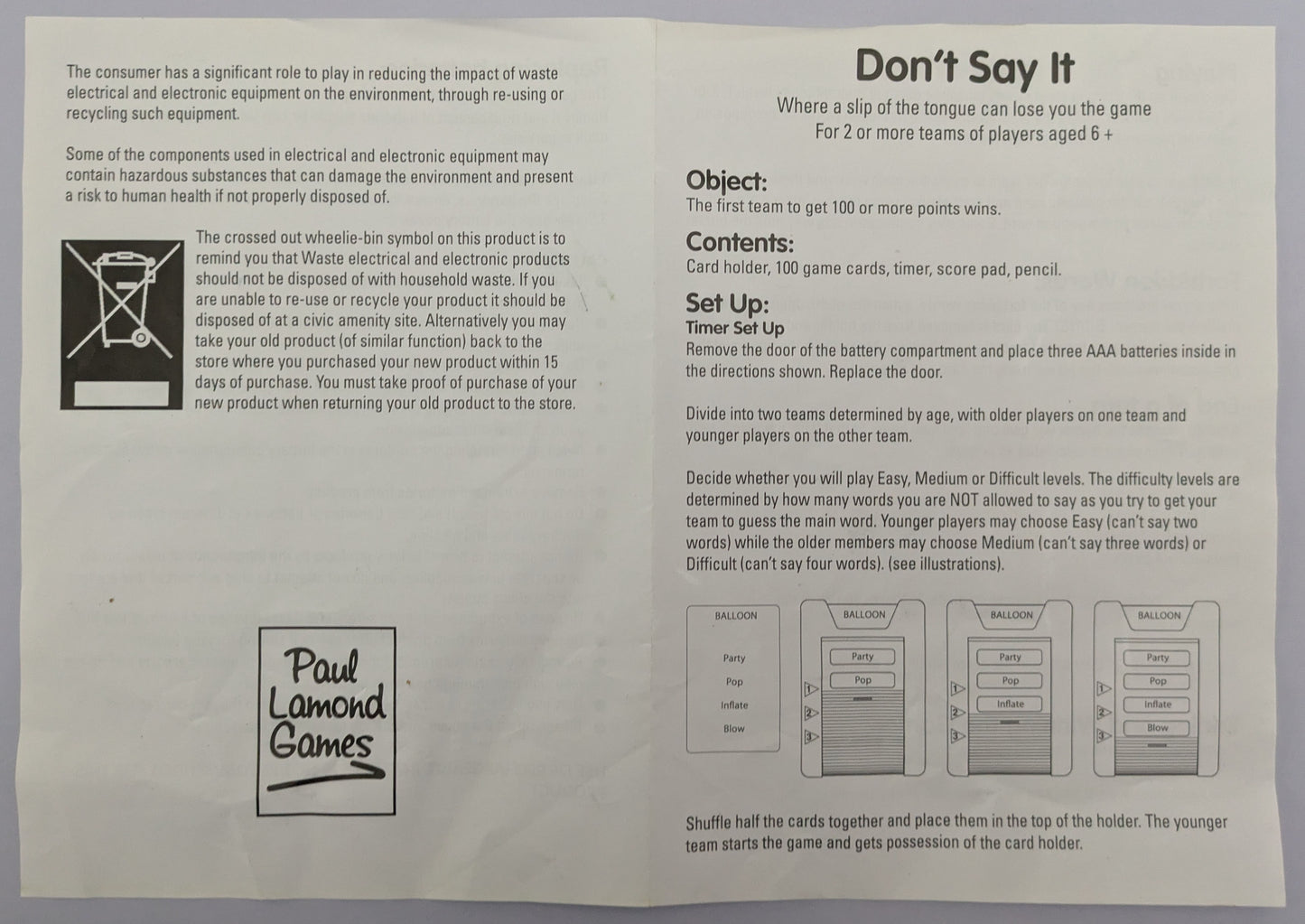 Detailed Don’t Say It gameplay guide explaining team setup, forbidden word mechanics, and scoring rules.