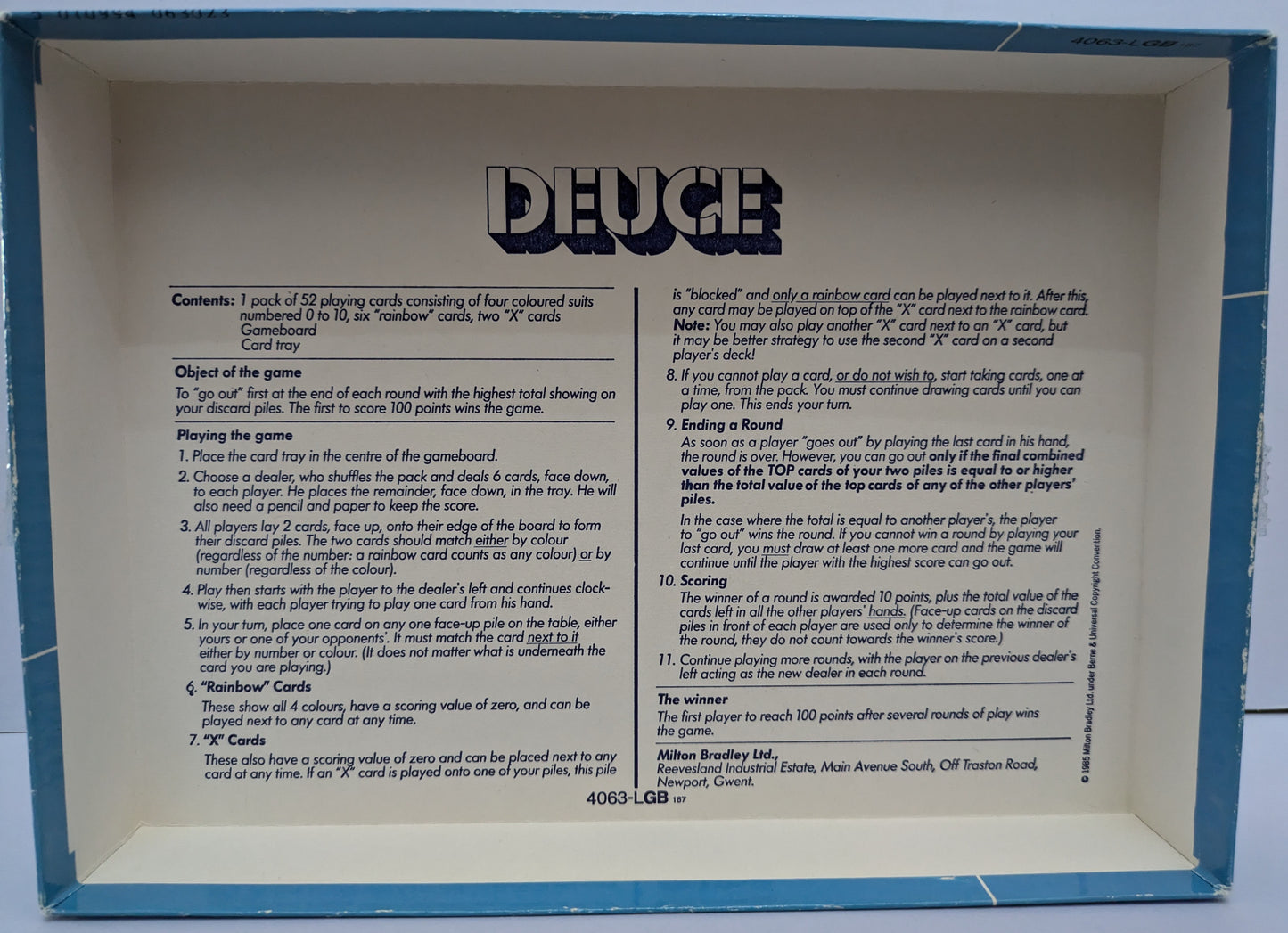 Easy to learn, fun to master – Deuce Card Game (1985) brings everyone to the table.