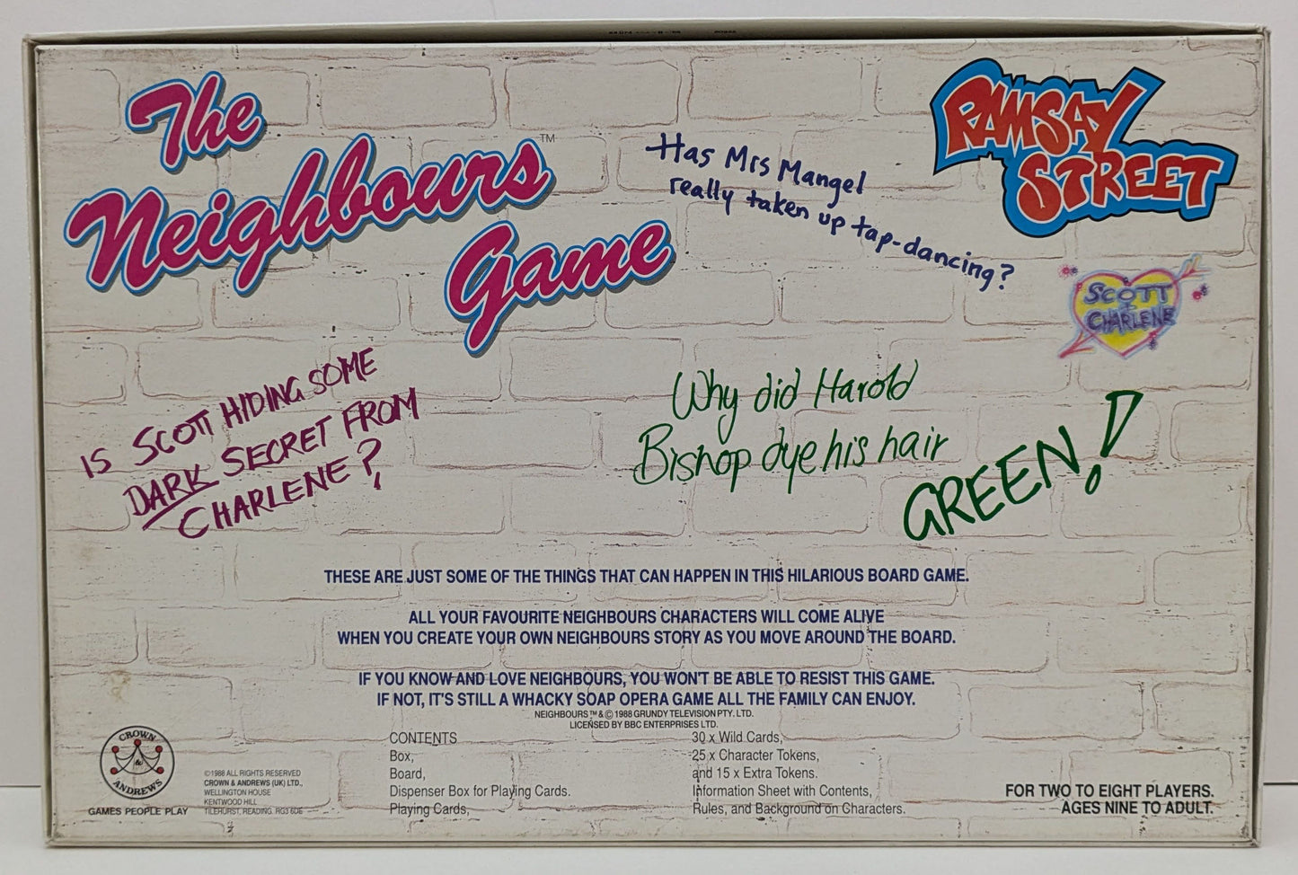 Experience soap opera storytelling with The Neighbours Game (1988), perfect for fans of retro TV fun.