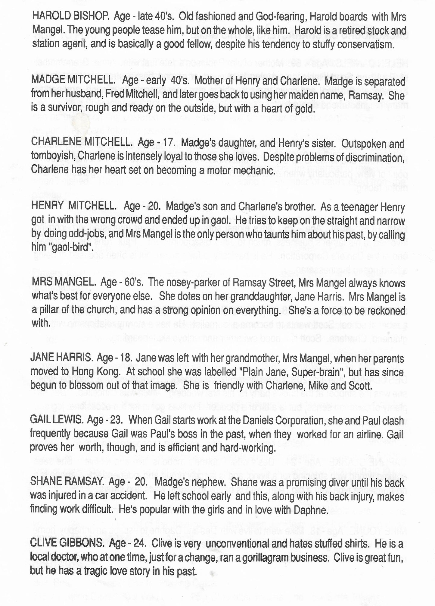 Explore the original instructions for The Neighbours Game (1988), a storytelling classic from Ramsay Street.