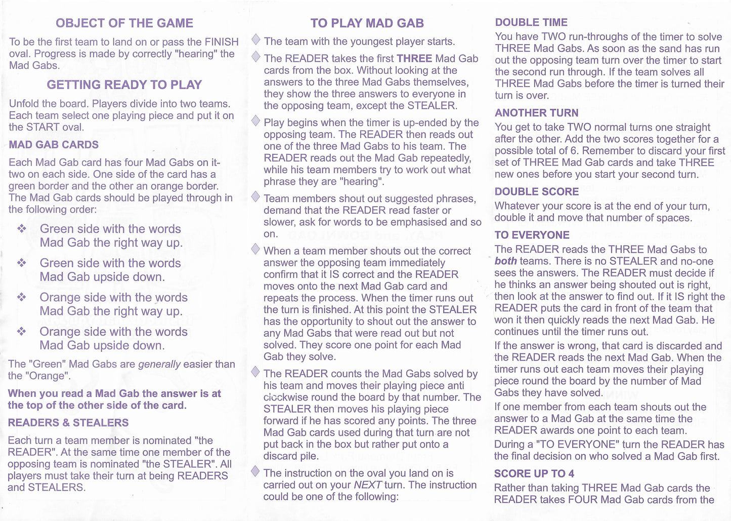 Game Rules for Mad Gab (2001) – What You Say Isn’t Always What They Hear