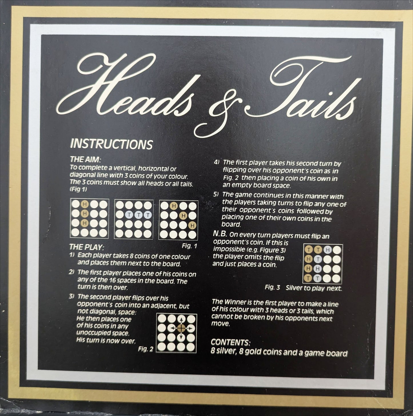 Heads & Tails (1981) Rules and Instructions for the Vintage Strategy Coin Game