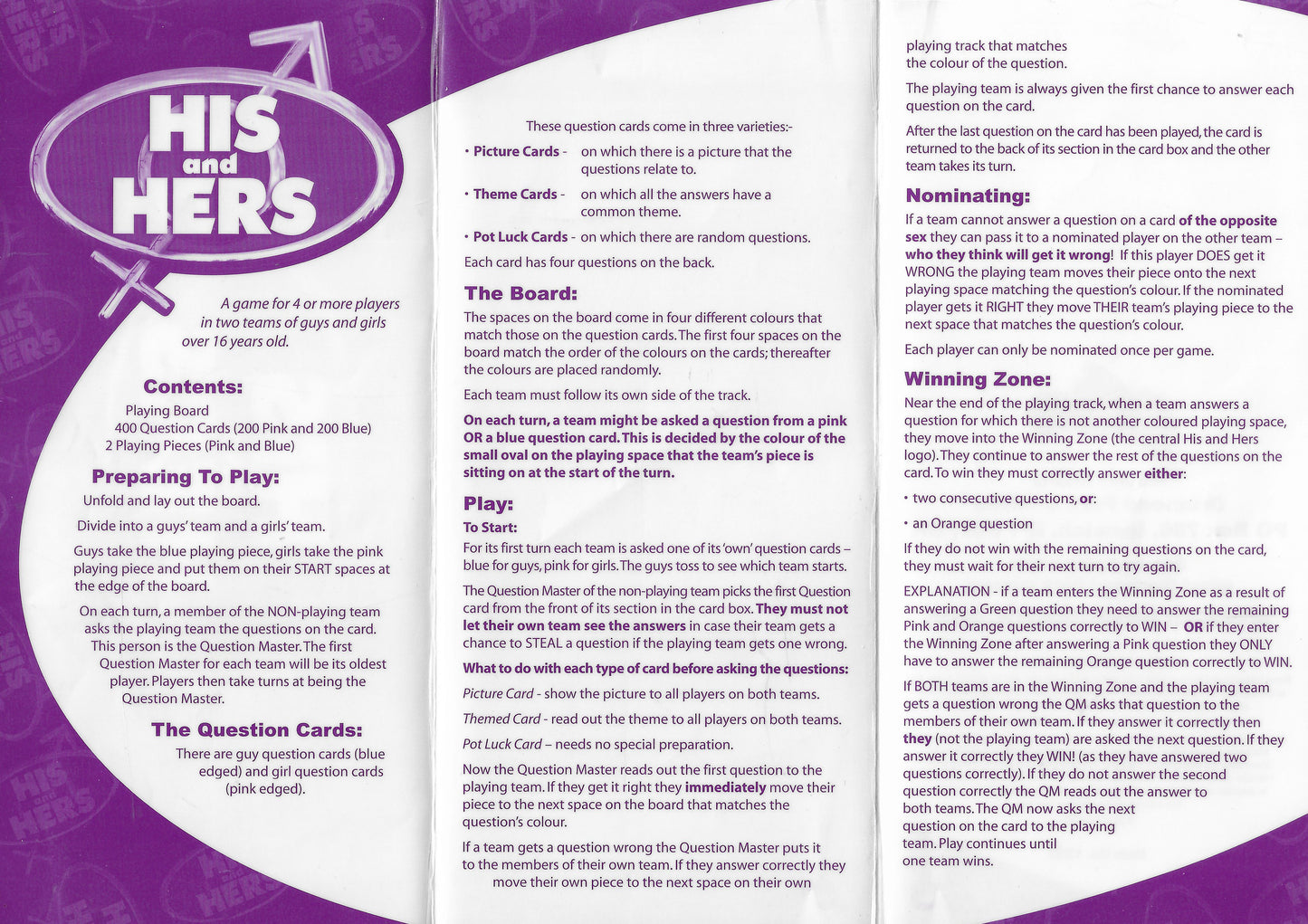 His and Hers (2011) is packed with funny questions and playful rivalry – perfect for parties.