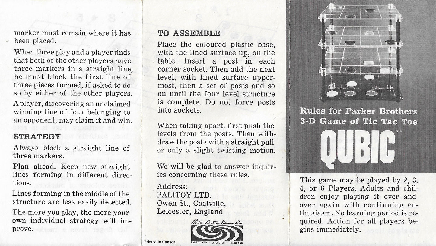 How to Play Qubic (1965) – Rules and Gameplay Explained
