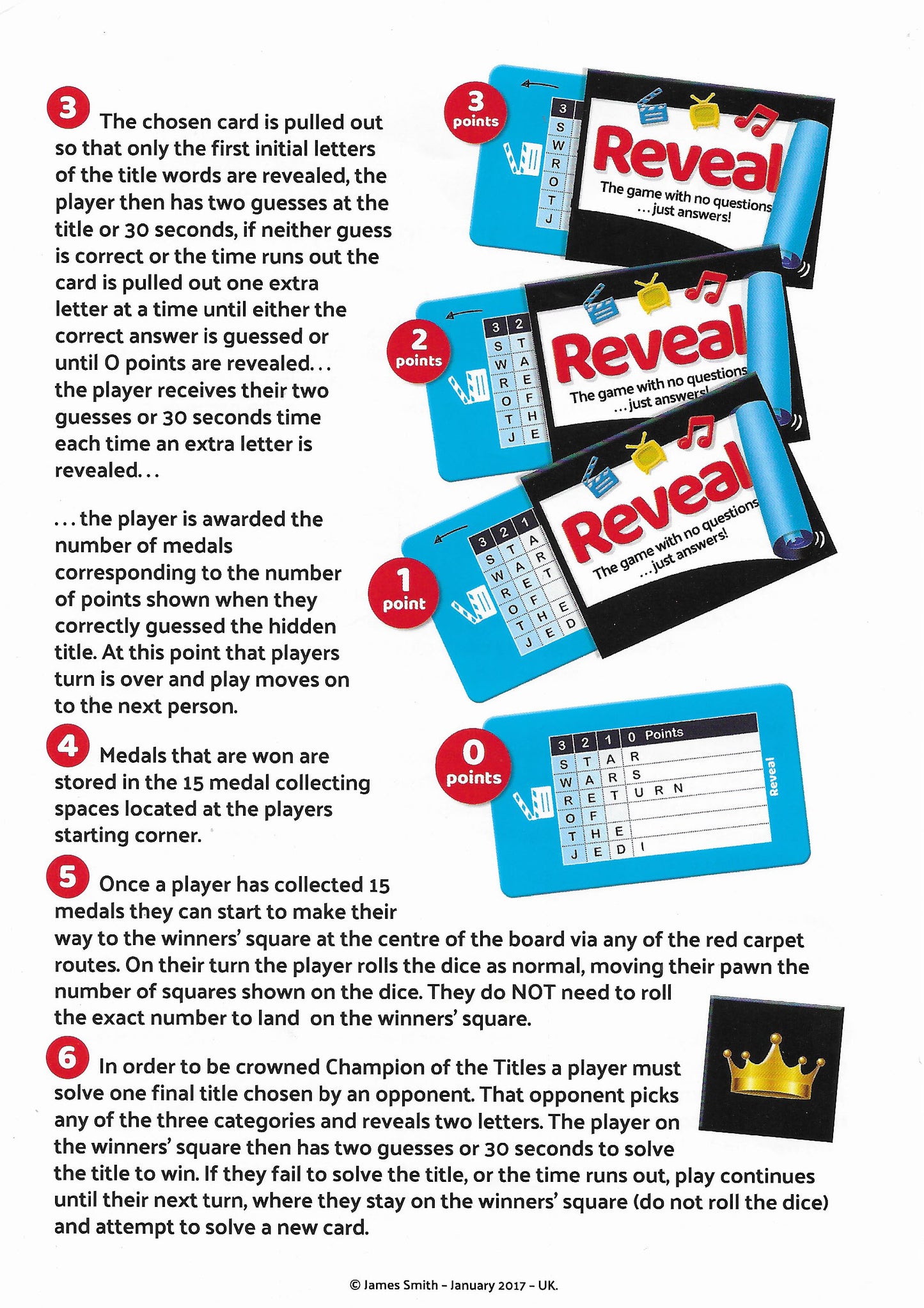 How to Play Reveal (2017) Solve Hidden Titles in Movies, TV, and Music to Make Your Way to Victory!