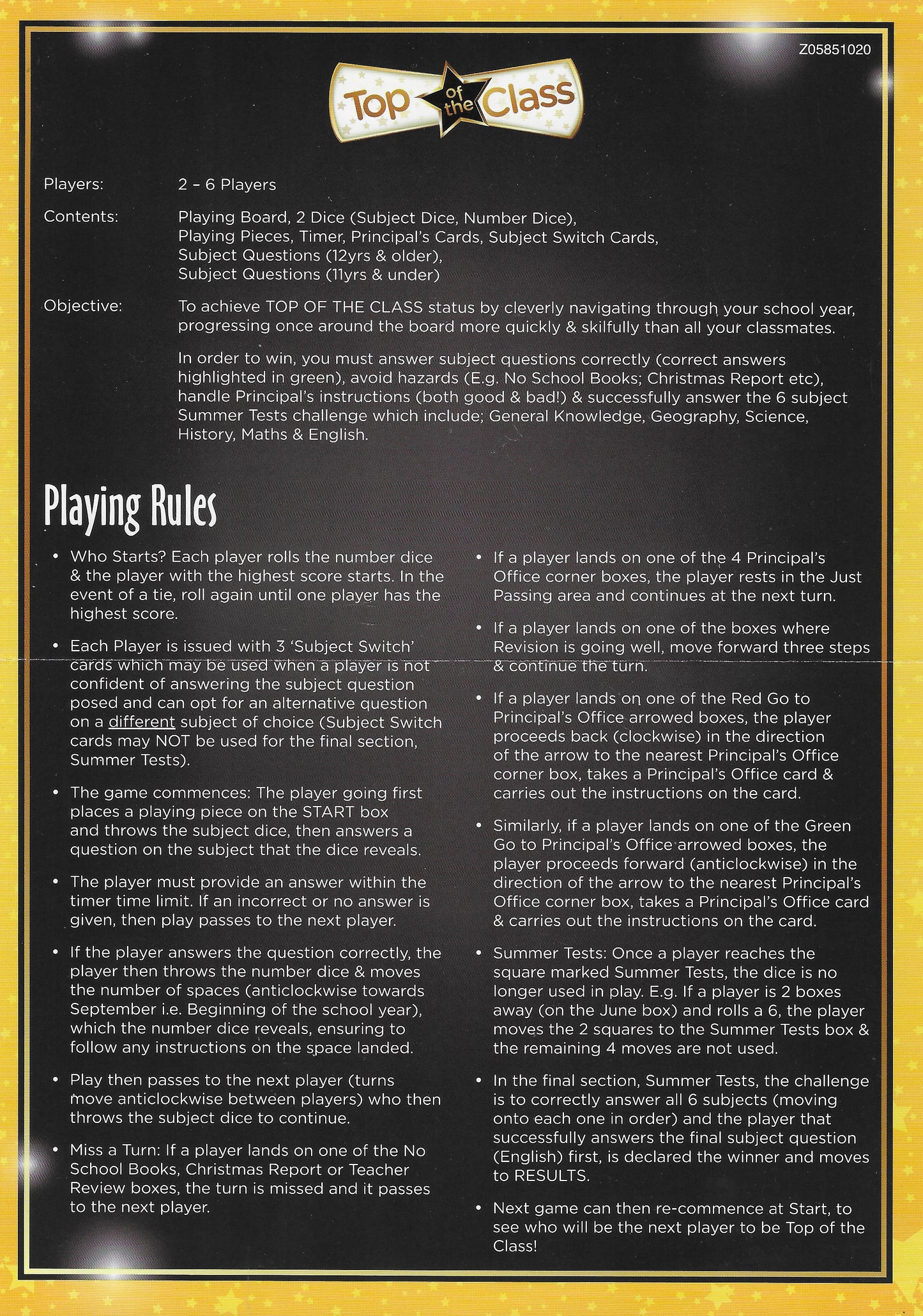 How to Play Top of the Class (2021) – Rules of the Game Explained