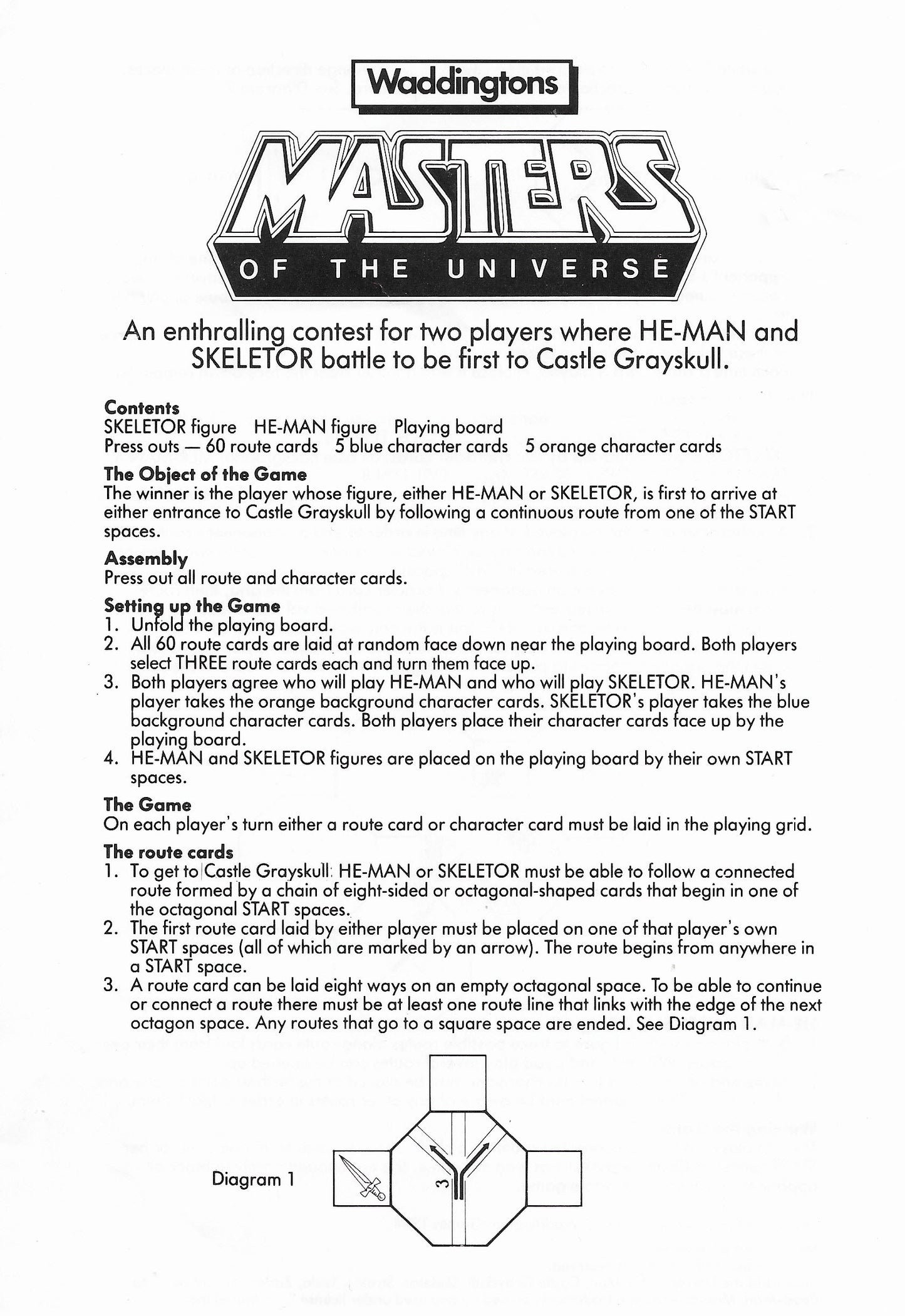 In Masters of the Universe (1983), each turn you lay a route card to build your path to the castle.