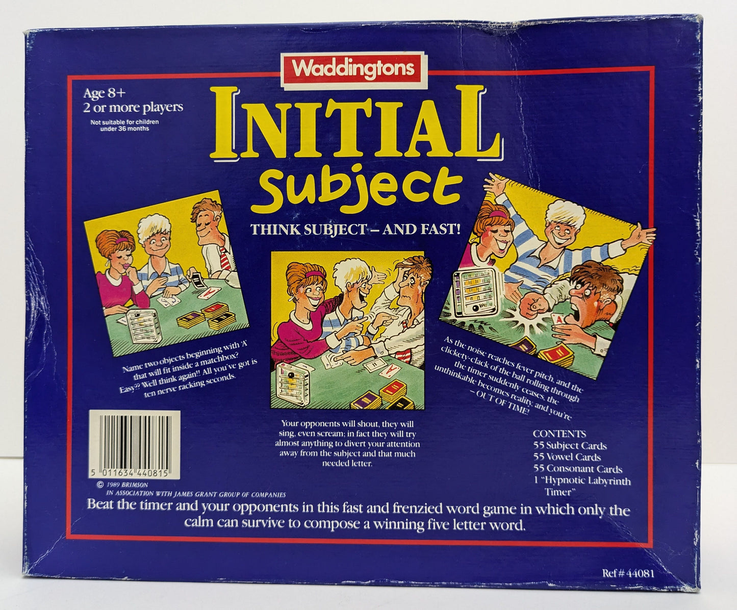 Initial Subject (1989) - Vintage Word Game | Rent from GamesUnite