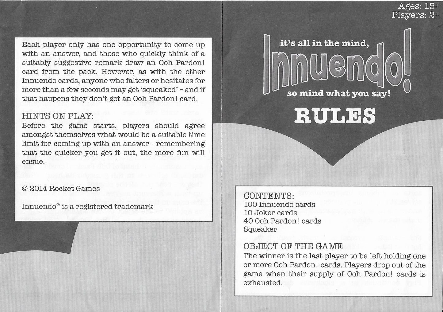 Innuendo (2014) – Back of the Box Witty, Naughty, and Totally Entertaining