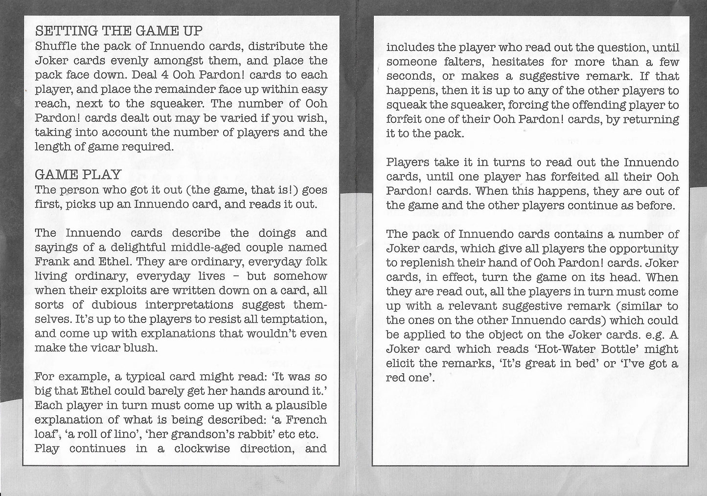 Innuendo (2014) – How to Play and Master the Ooh Pardon! Cards