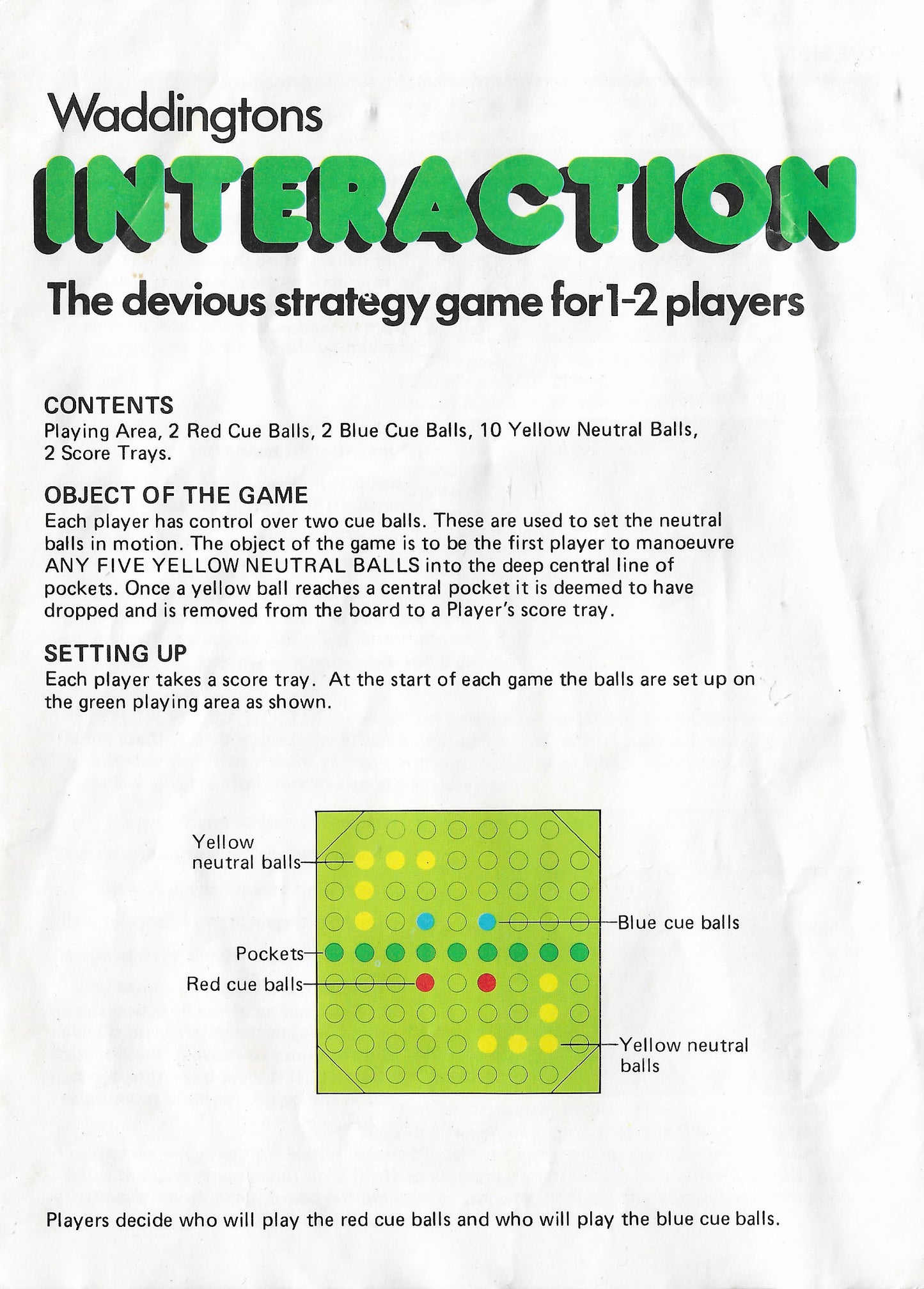 Interaction (1978) Rules – How to Play the Knock-On and Rebound Strategy Game