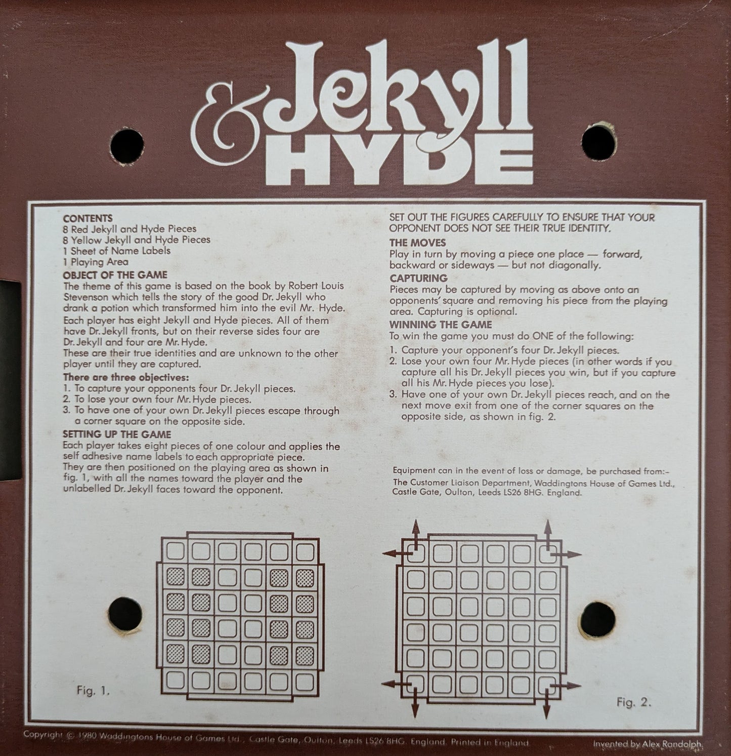 Jekyll & Hyde Board Game Rental (1980) - Strategy and Hidden Identities