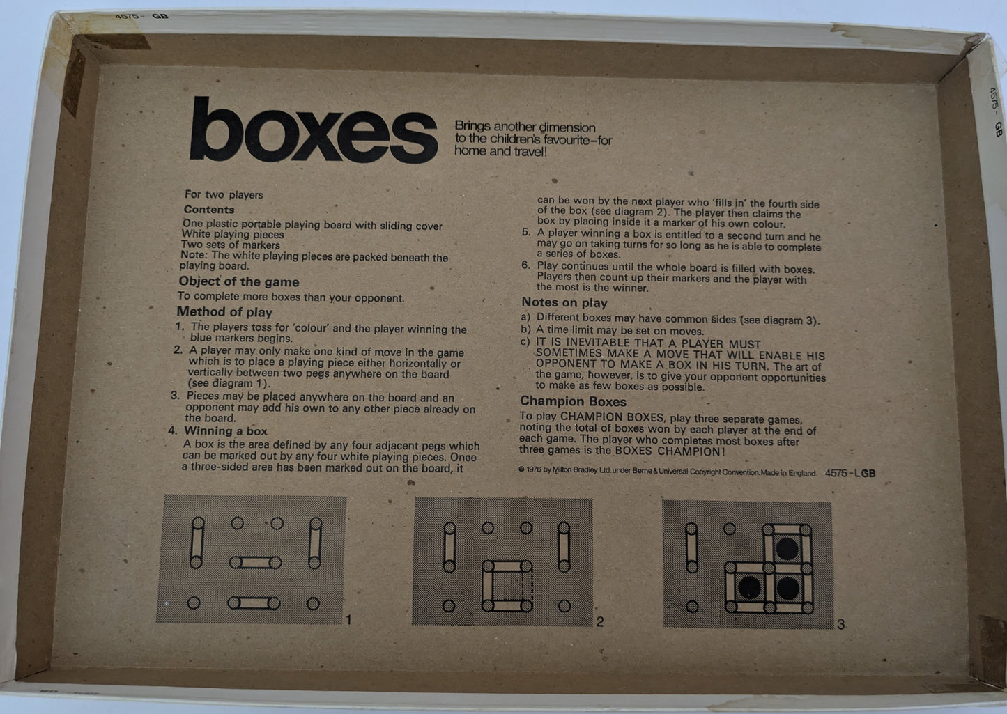 Learn how to play Boxes (1976) with simple rules that keep the challenge exciting.
