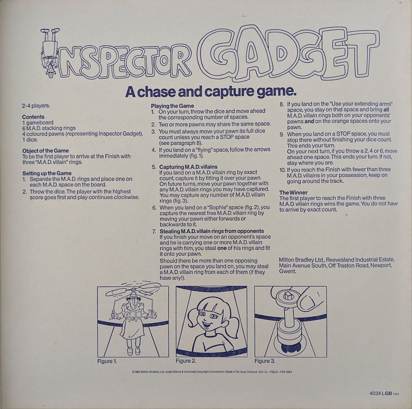 Learn how to play Inspector Gadget (1984) with the full set of rules and instructions included.