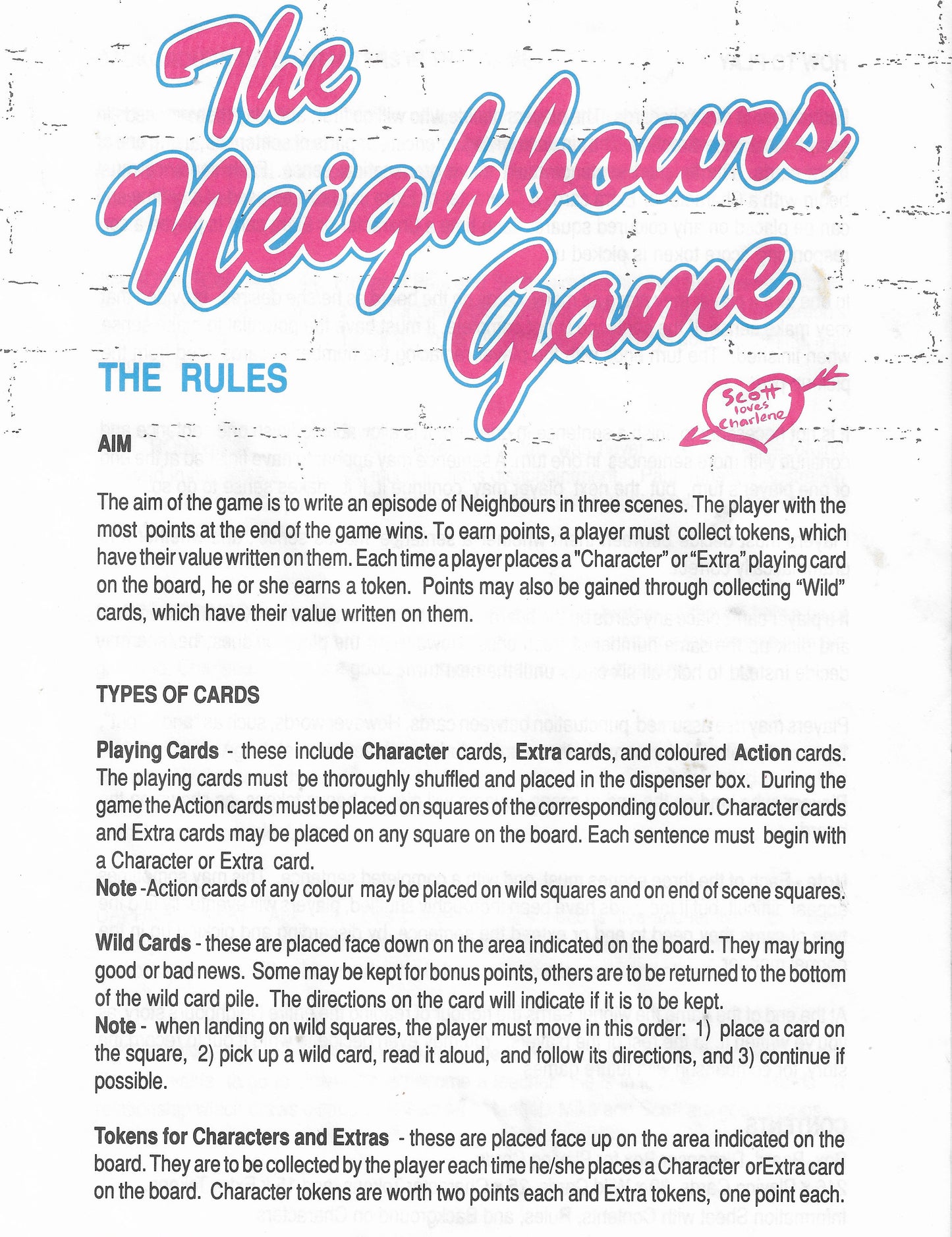 Learn how to play The Neighbours Game (1988) with the original rules and discover its soap-inspired gameplay.