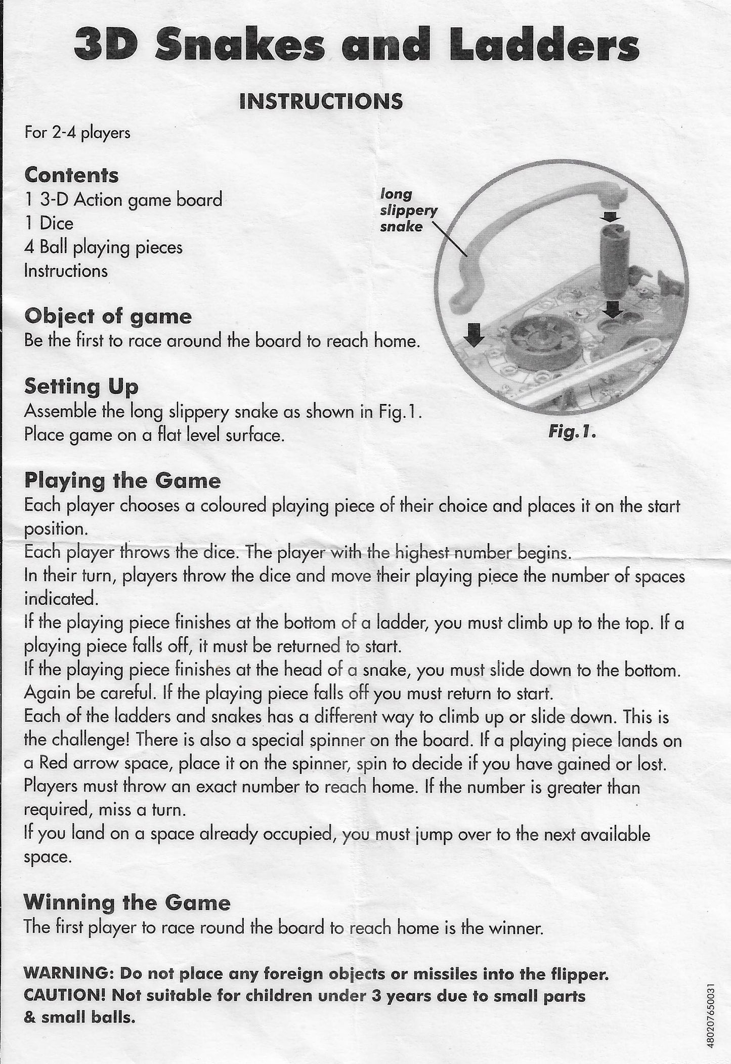 Learn how to play with the easy-to-follow 3D Snakes and Ladders (2012) rules.
