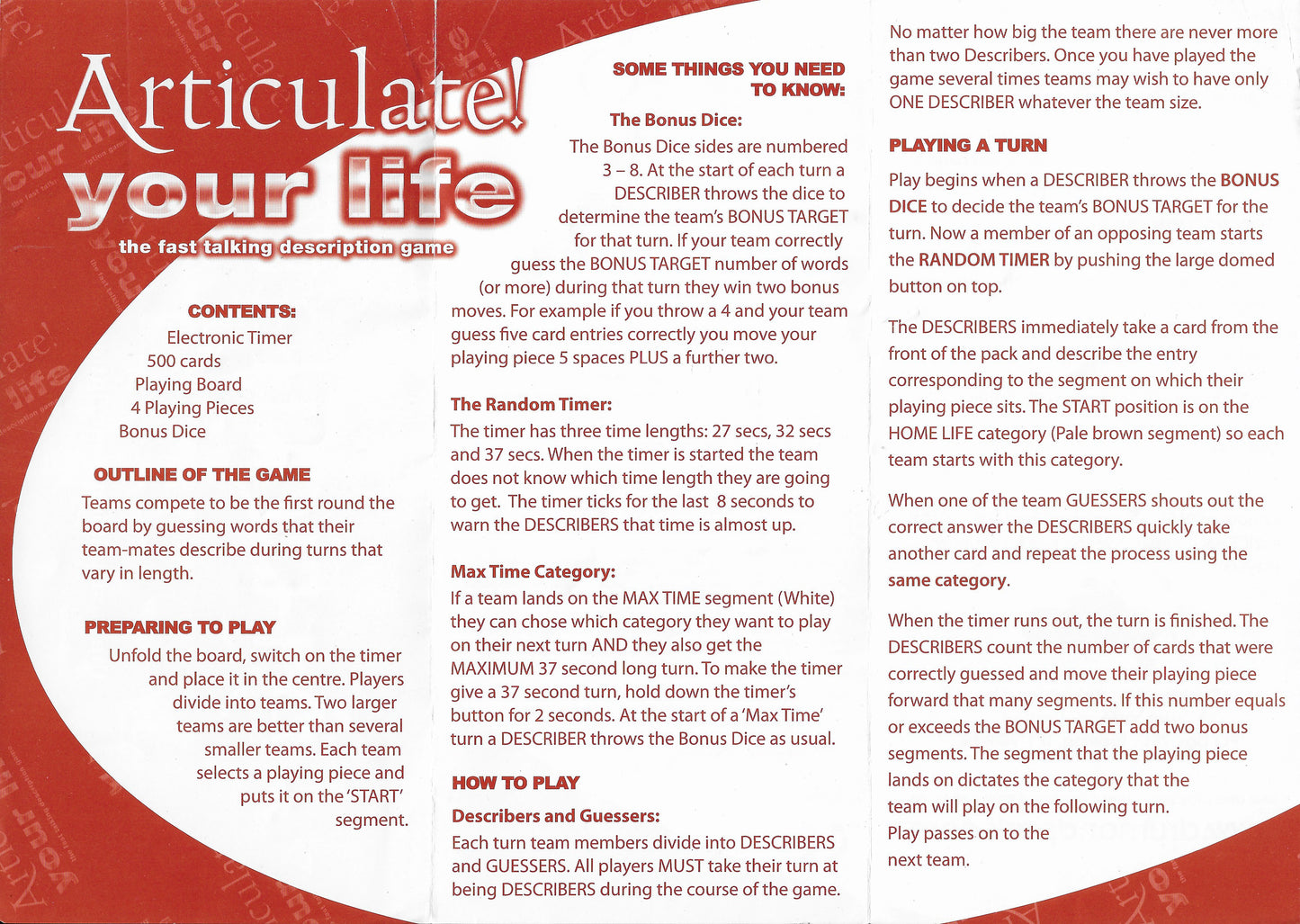 Learn the Rules for Articulate Your Life (2011) – How to Play Guide