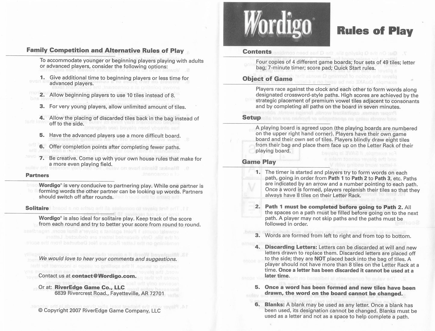 Learn the rules of Wordigo (2007) and see how discarded letters, blanks, and paths all work.
