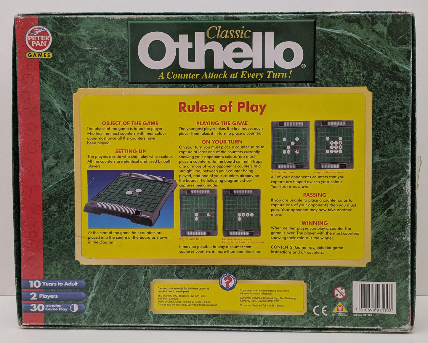 Othello (1997) turns black and white counters into a full-blown tactical battle.