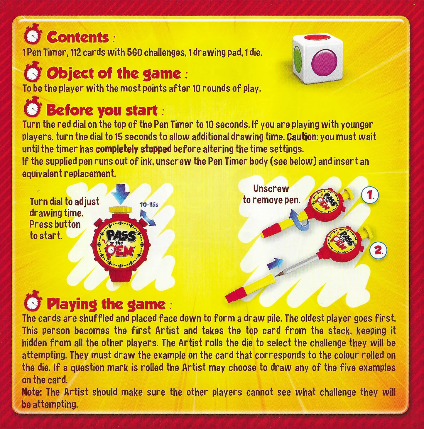 Pass the Pen (2015) Rules – How to Play the Fast Drawing Game