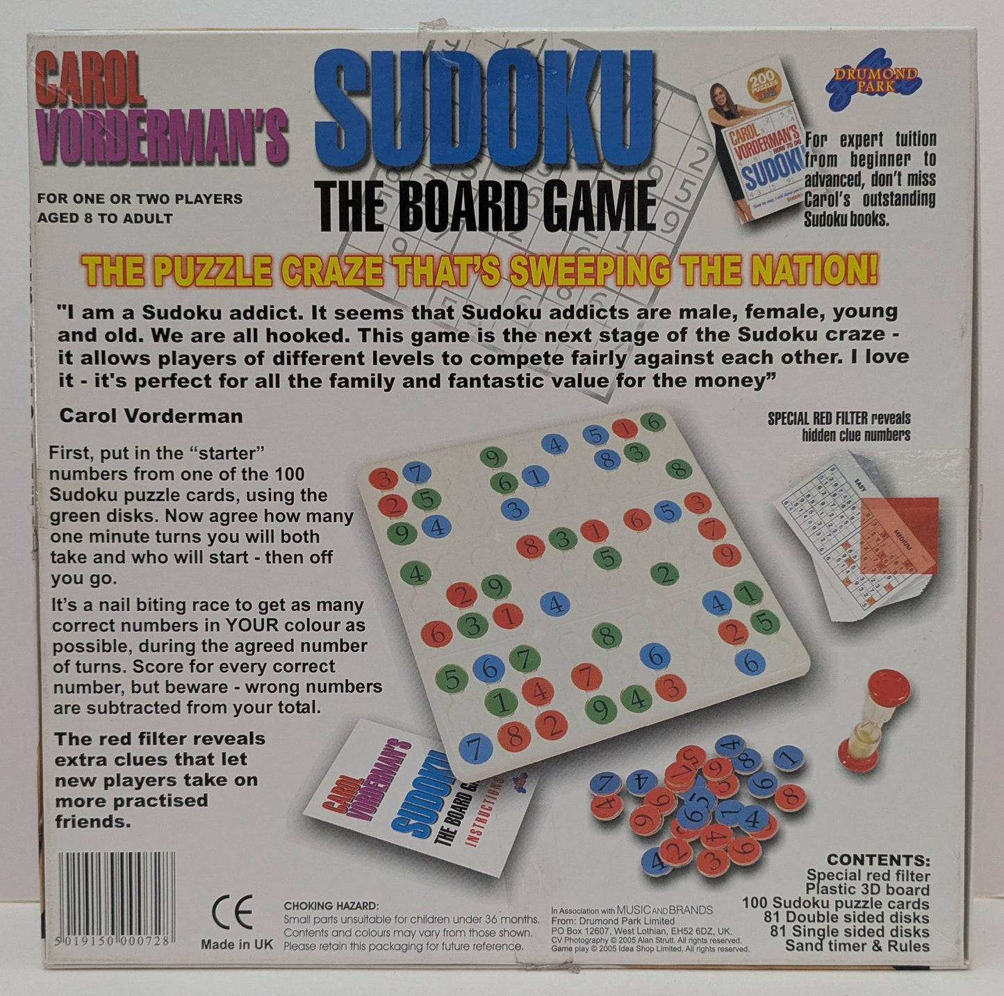 Perfect for puzzle lovers, Carol Vorderman’s Sudoku (2005) turns solo play into family fun.