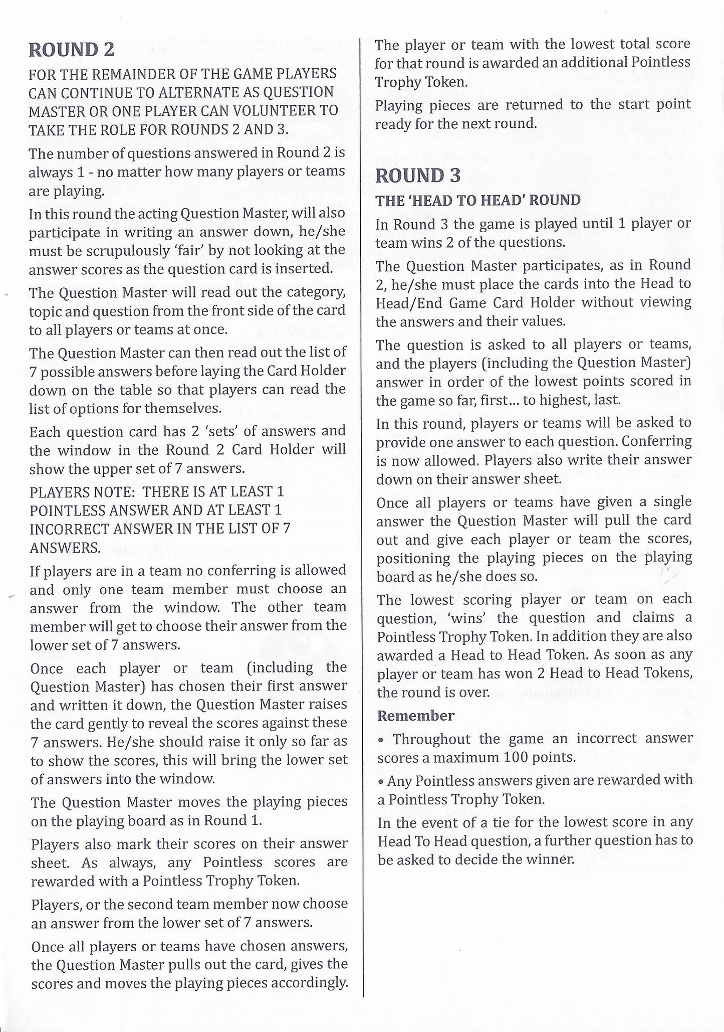 Pointless (2012) rules explained clearly so you can start playing straight away.