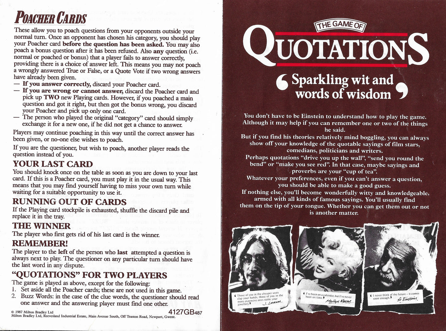 Quotations 1987 Official Rules Learn How to Play This Classic Word Game