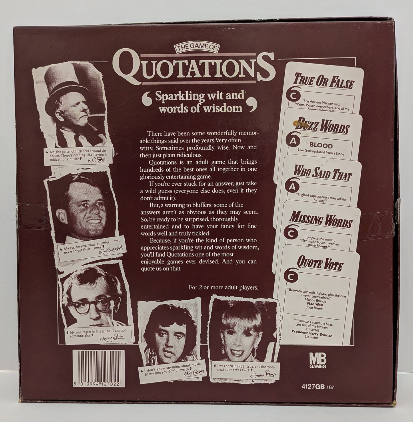 Quotations 1987 The Word Game That Brings Fun and Laughter to Game Night