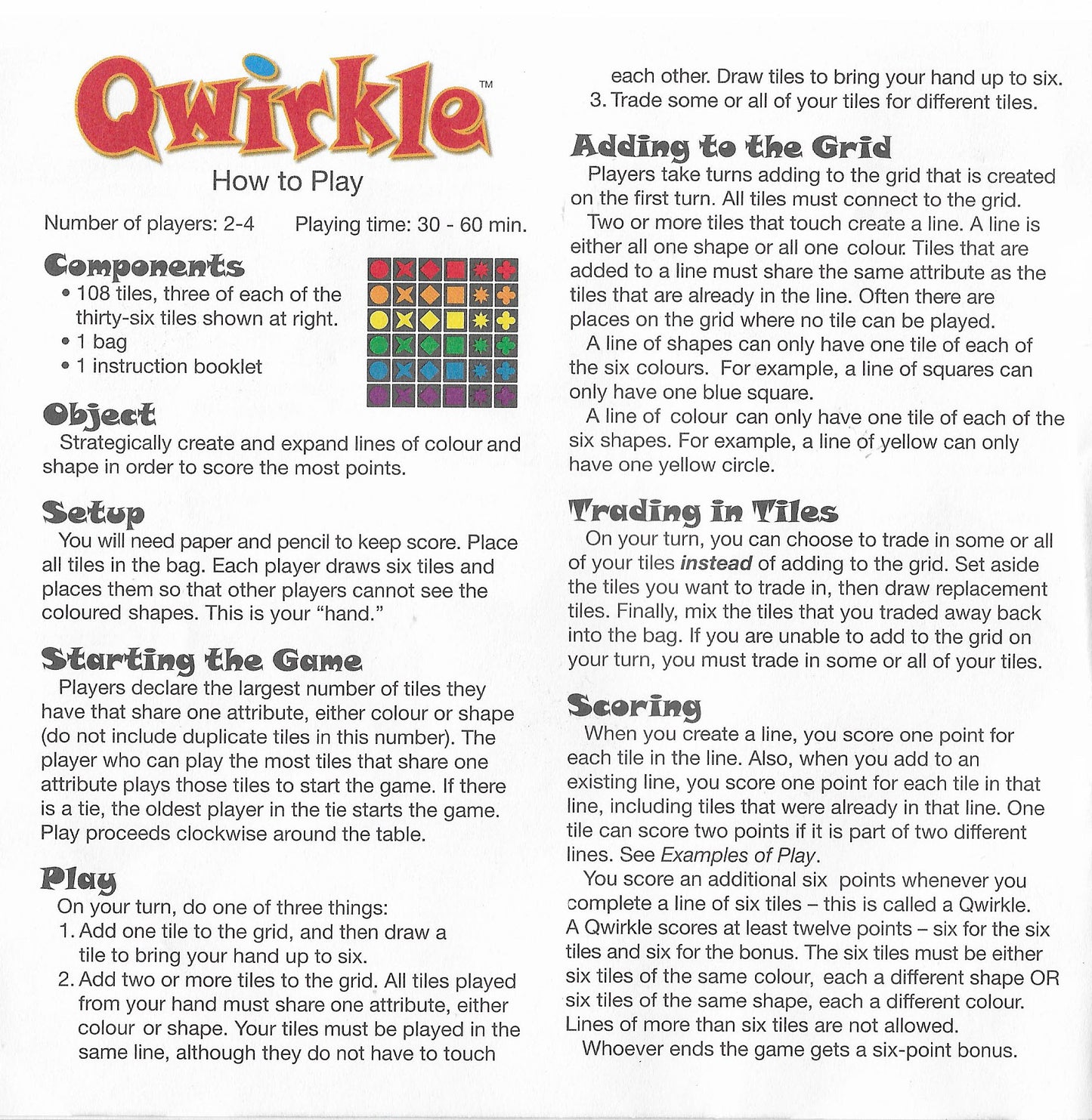 Qwirkle (2006) is a game for thinkers, planners, and families who love a visual twist.