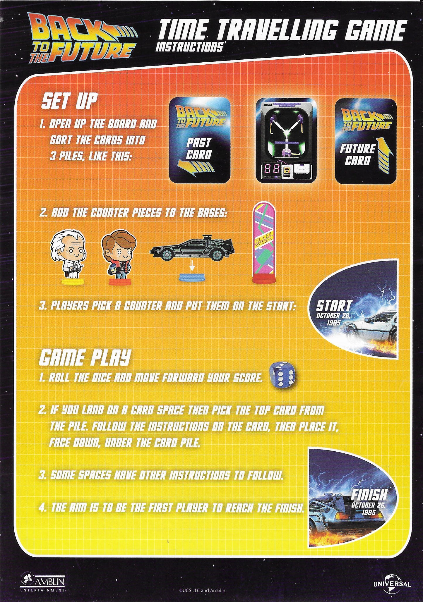 Rules for Back to the Future (2021) Learn how to roll, move, and race your way to the finish line.