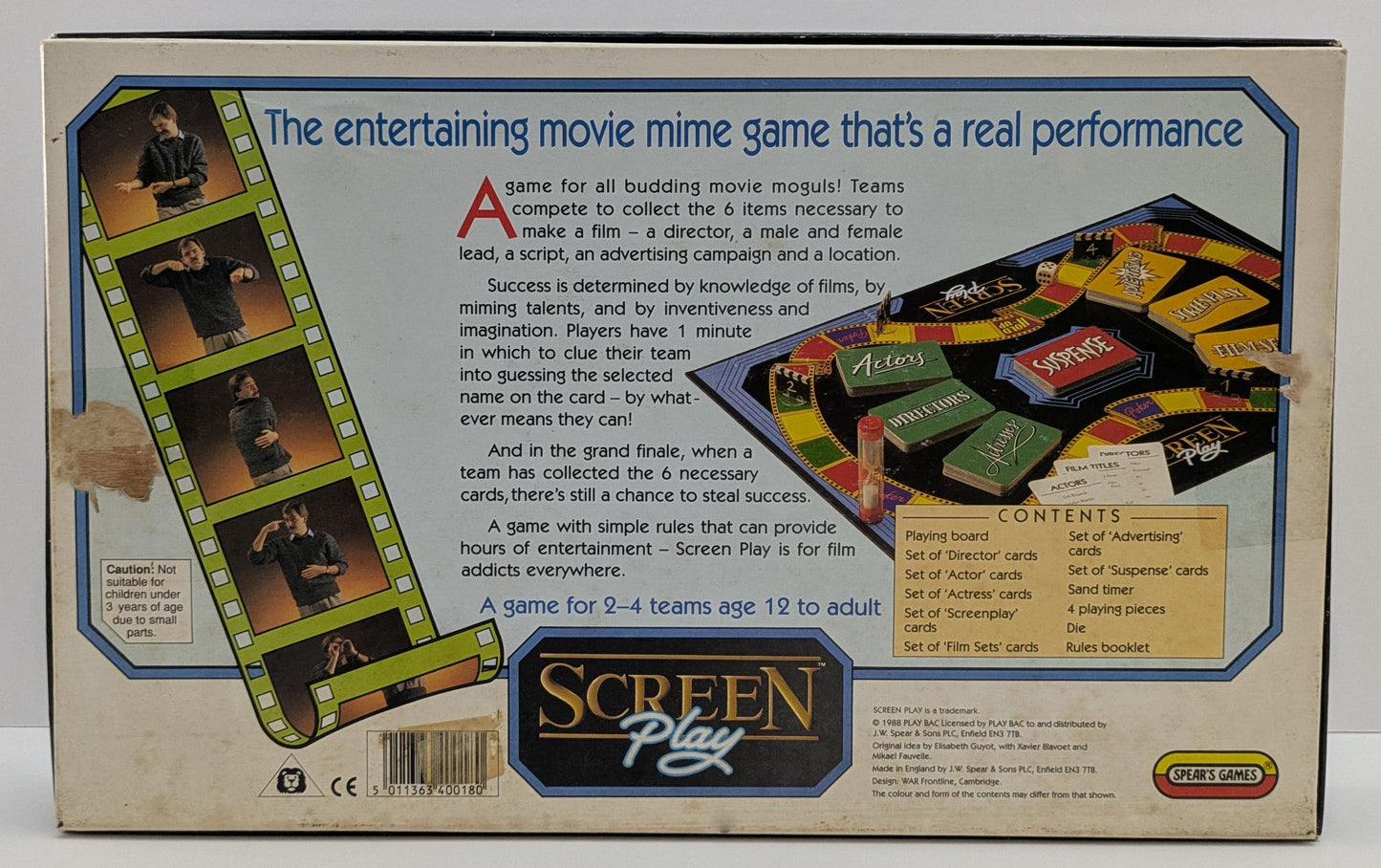 Screen Play (1990) – Classic 90s Film-Themed Family Board Game