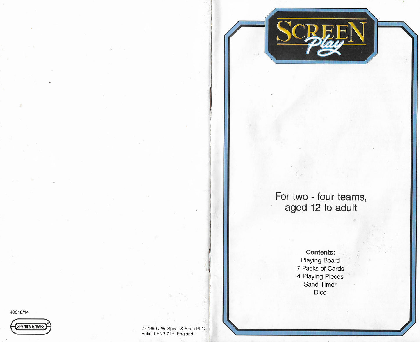 Screen Play (1990) Instructions – Official Gameplay Guide