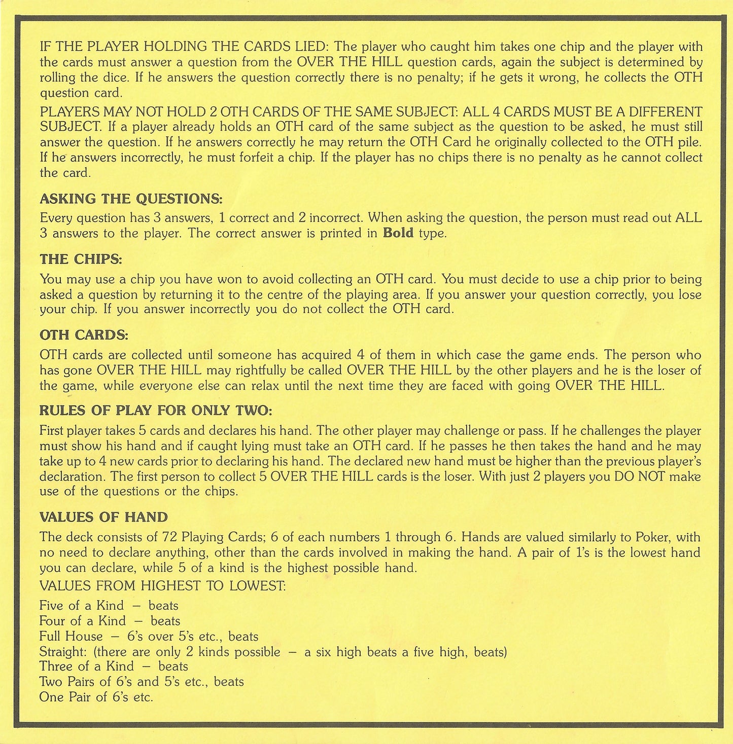 Simple and Fun Rules of Over the Hill (1993) – Easy to Learn, Hard to Stop Playing