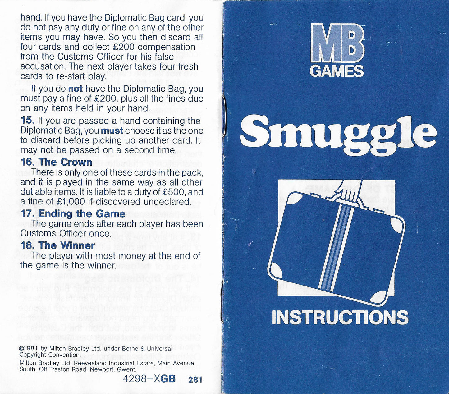 Smuggle (1981) Rules – How to Play the MB Games Classic