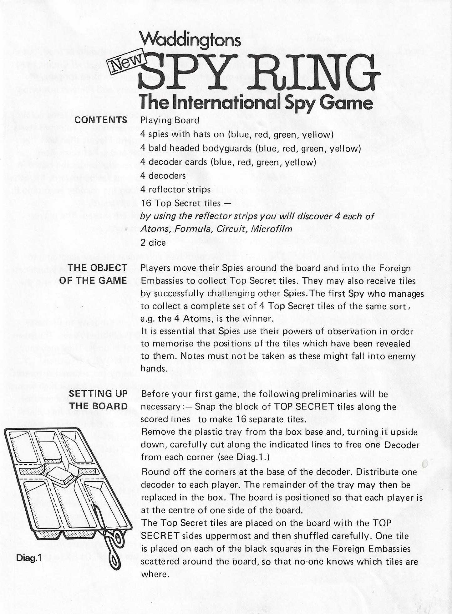 Spyring (1978) has that old-school feel that makes game night feel a bit more mysterious.