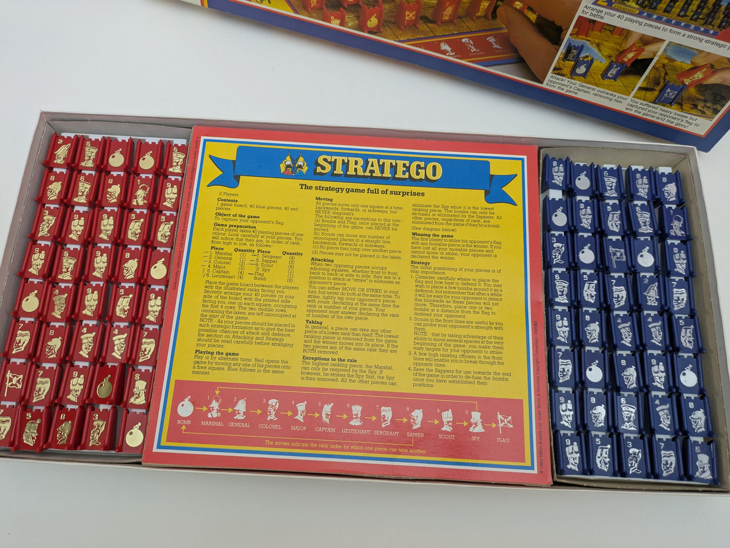 Detailed gameplay guide for Stratego (1984) explaining hidden ranks, strategic movements, and how to outsmart your opponent.